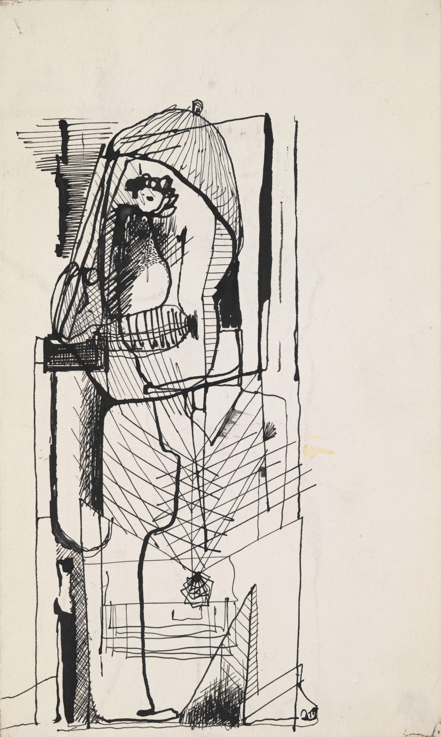 Cap (Miroslav Šimorda) - Study of a figure / Man in a knitting cap (both-sided drawing)